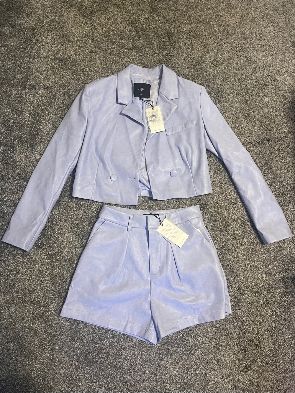Women’s Matching Purple Shorts and Jacket Set